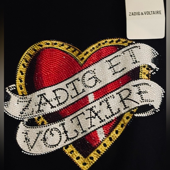 Zadig & Voltaire Black Tee Shirt Women’s Size Large - Picture 3 of 8